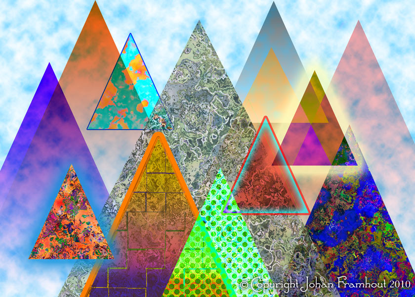 2D digital art, The Improbability Mountains