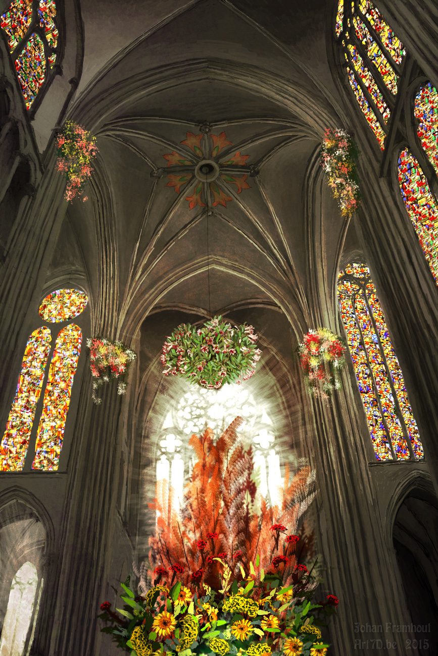 Cathedral of Light and Life, a digital painting by Johan Framhout