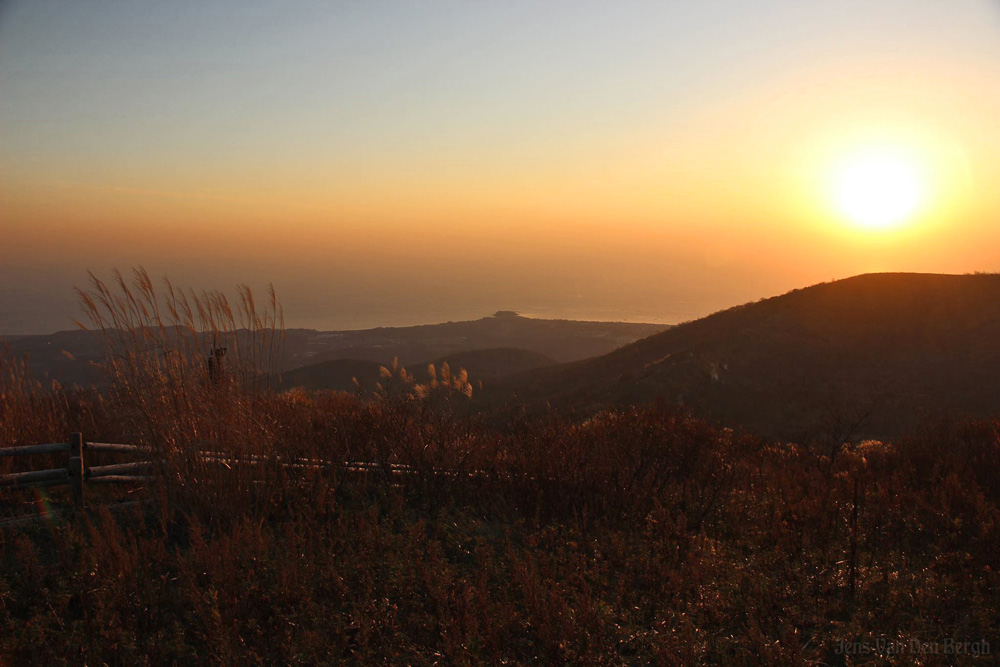 Sunset above the Pacific Ocean seen from Usuzan, Shikotsu-Toya National Park