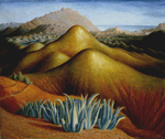to the painting Dora Carrington, Spanish Landscape with Mountains, c 1924, oil on canvas