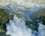 to Art7D.be, Painting for March 2016 - week 3,Charles Giron, Le Nuvolle, Vallée Lauterbrunnen, 1901