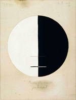 naar het schilderij Hilma af Klint, Buddha’s Standpunt over het werelds Leven, Nr. 3a, (1920)