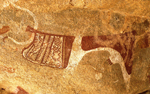 Laas Geel rock paintings, Cow, between 3000 - 7000 years B.C.