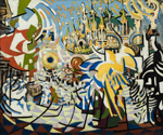 Jules Schmalzigaug, 'Goud, vaandels, parasols San Marco plein', 1913 - 1914