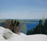 Adolf Dietrich, Winterlandschaft vom Funkenplatz aus, 1931, Öl auf Karton