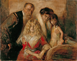 Franz von Lenbach - Selfportrait with his wife and daughters (1903)