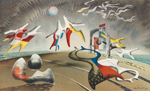 John Tunnard (1900-1971), Holiday, 1947, pencil, coloured pensil, gouache & watercolour 