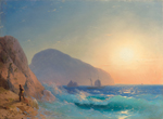 Ivan Aivazovsky, 1817-1900, Pushkin looking out to Ayu-Dag, Crimea, 1869