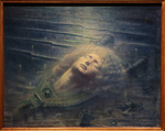 Jean Delville, 1867-1953, Orphée mort, 1893, oil on canvas