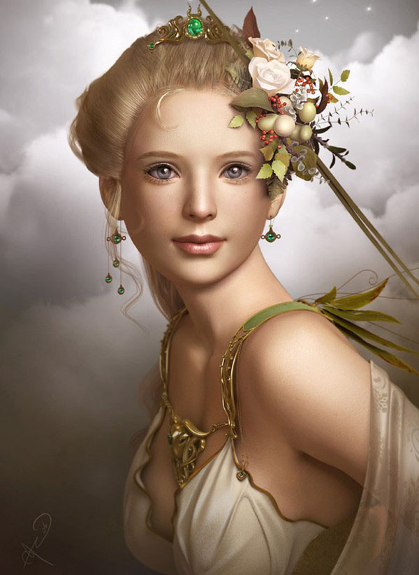 Soa Lee, Portrait of Europa (digital painting)