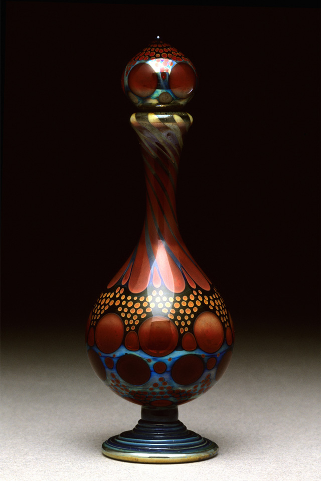 Suellen Fowler, Perfume Bottle in a Hobnail Pattern, glass sculpture
