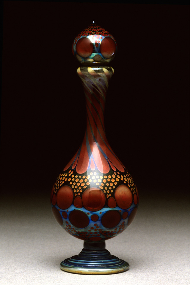 Suellen Fowler, Perfume Bottle in a Hobnail Pattern, glass sculpture