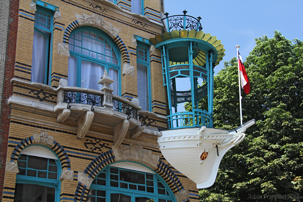 Art Nouveau-huis van Antwerpen, in de Schilderssctraat