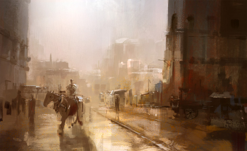 Borkur Eiriksson, Streetscene (digital painting)