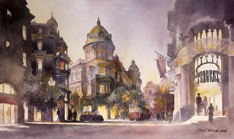 Michal Orlowski, Grande Varsovia (aquarel)