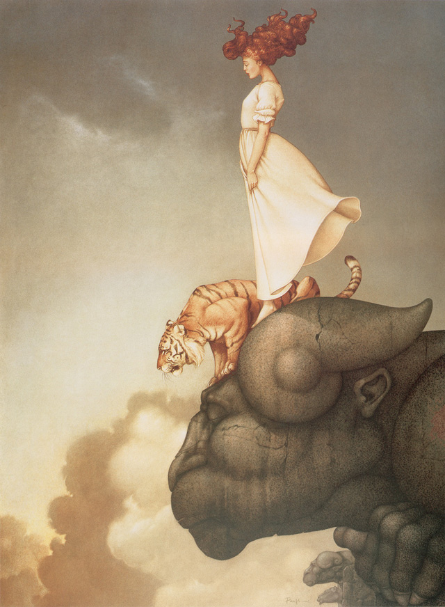 Michael Parkes, Sky Meditation (olie op doek)