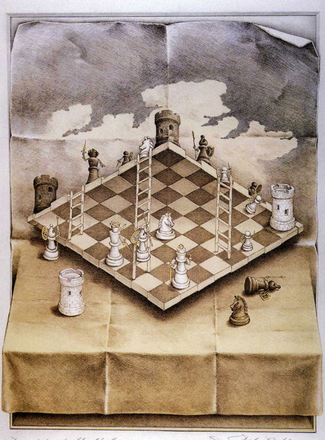 Sandro del Prete, Chess and Ladders attacking form above