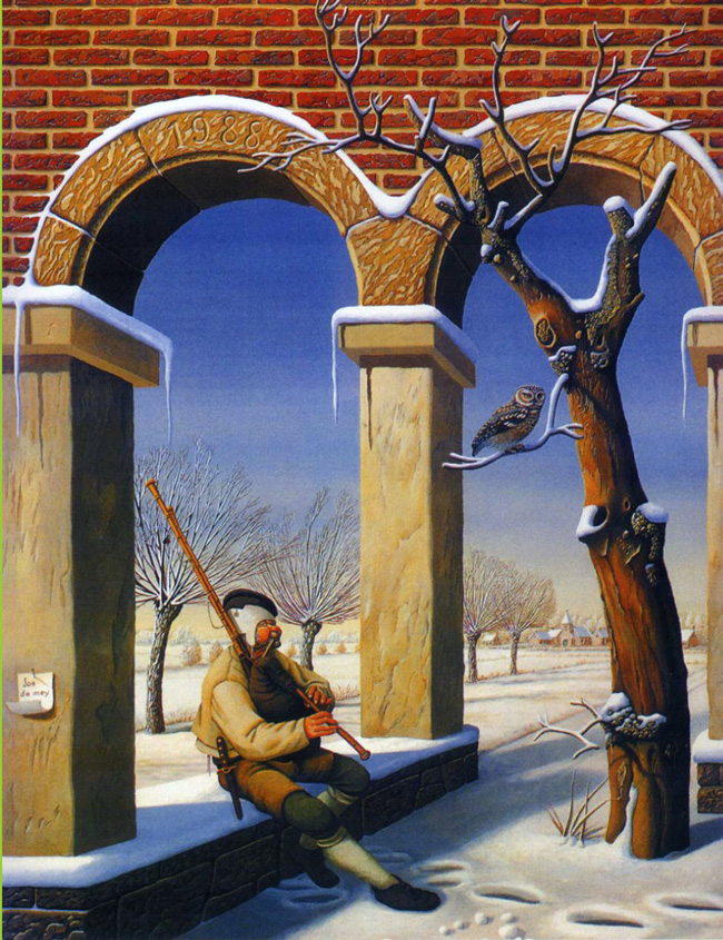 Jos de Mey, Piper setting under Arch by a Tree