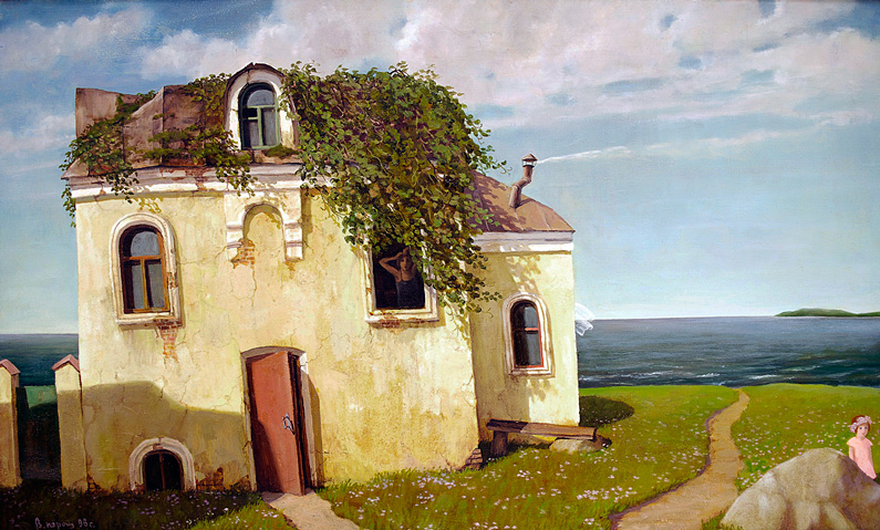 Vladimir Paroshin, The House at the Sea (oil on canvas)