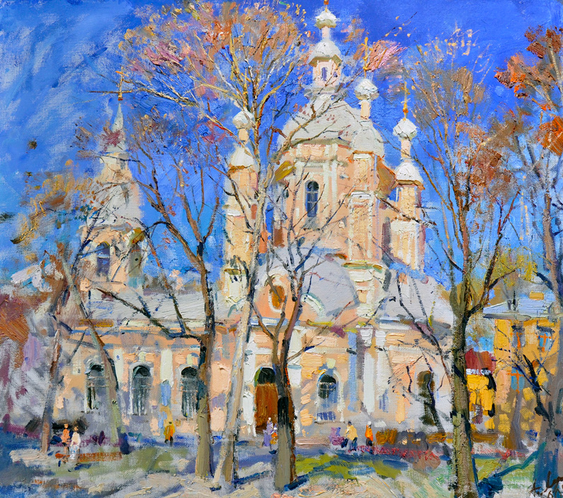Anatoly Lukash, View on St. Andrew's Church (oil on canvas)
