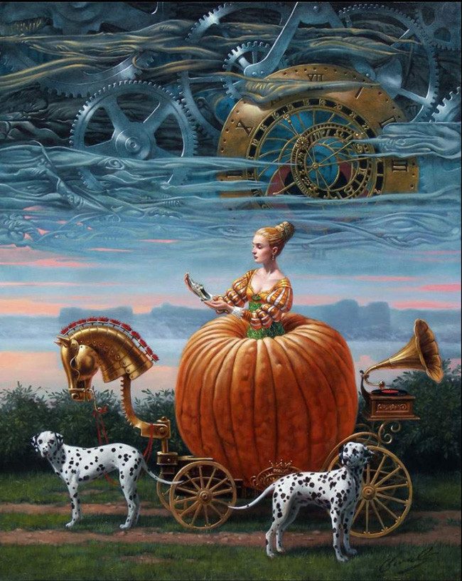 Michael Cheval, Time to be a Queen (oil on canvas)