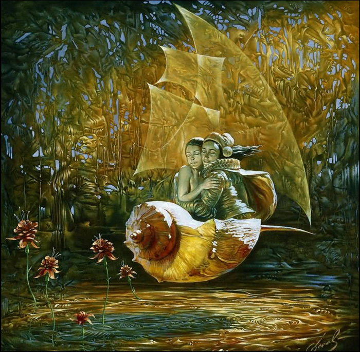 Michael Cheval, Vessel of utter Bliss (oil on canvas)