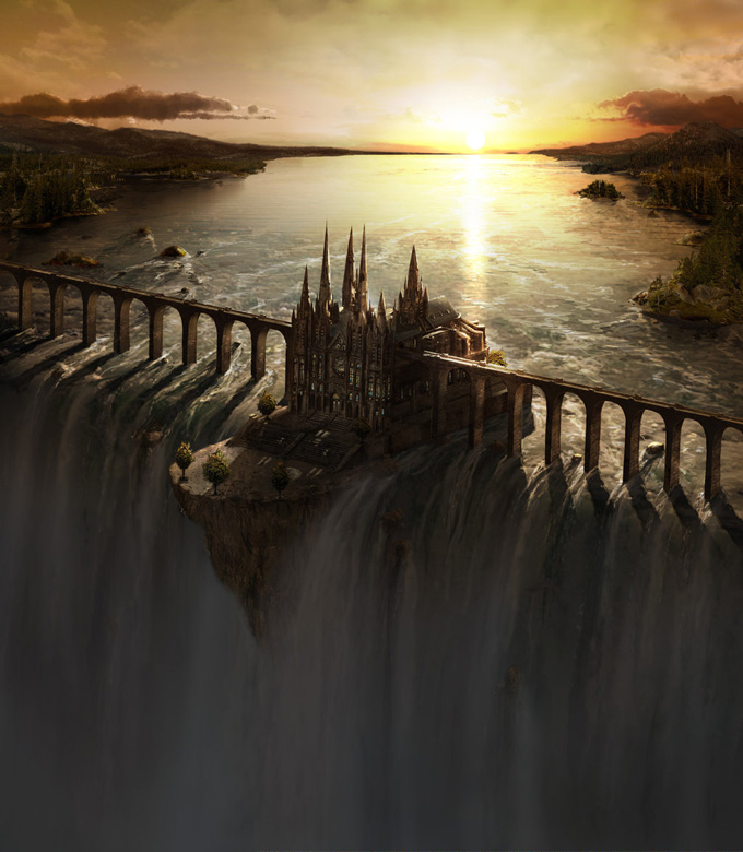 Frederic St-Arnaud, Waterfall Castle Matte Art