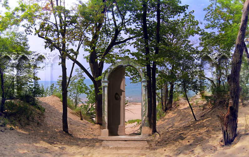 JB Banks, Dunes Portal Forest Edge (collage)