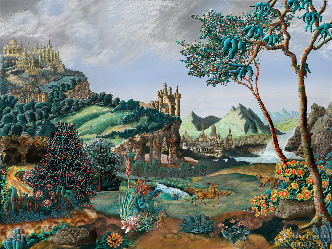 Surreal baroque Landscape by Johan Framhout
