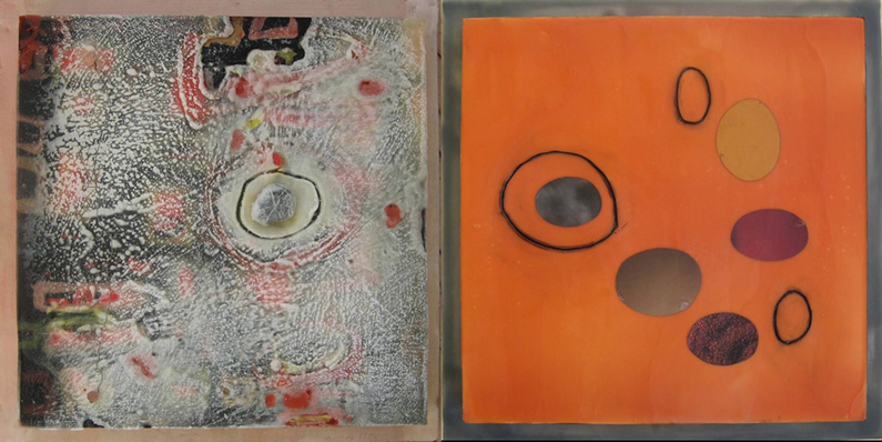 Michael Tsouris, IEA (left) + Linda Cordner, NEW (right), Rock, Paper, Wax, Diptych