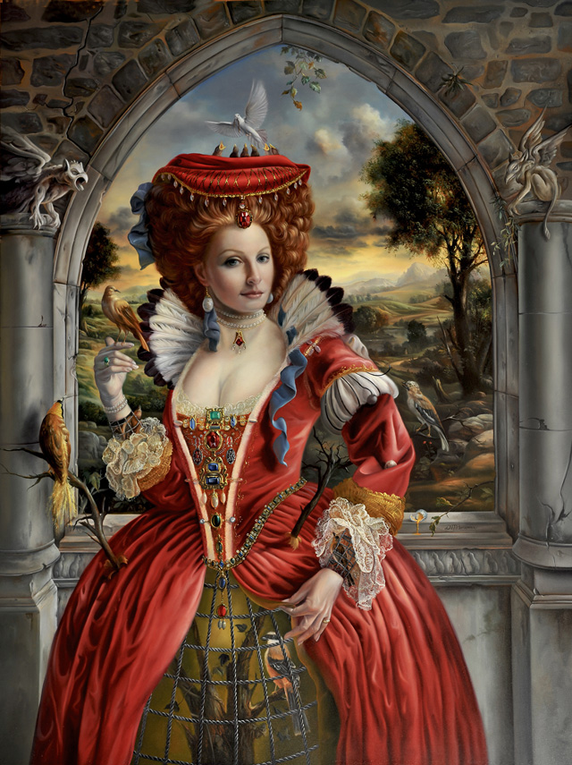 David M. Bouwers, The Birdkeeper in the red Dress