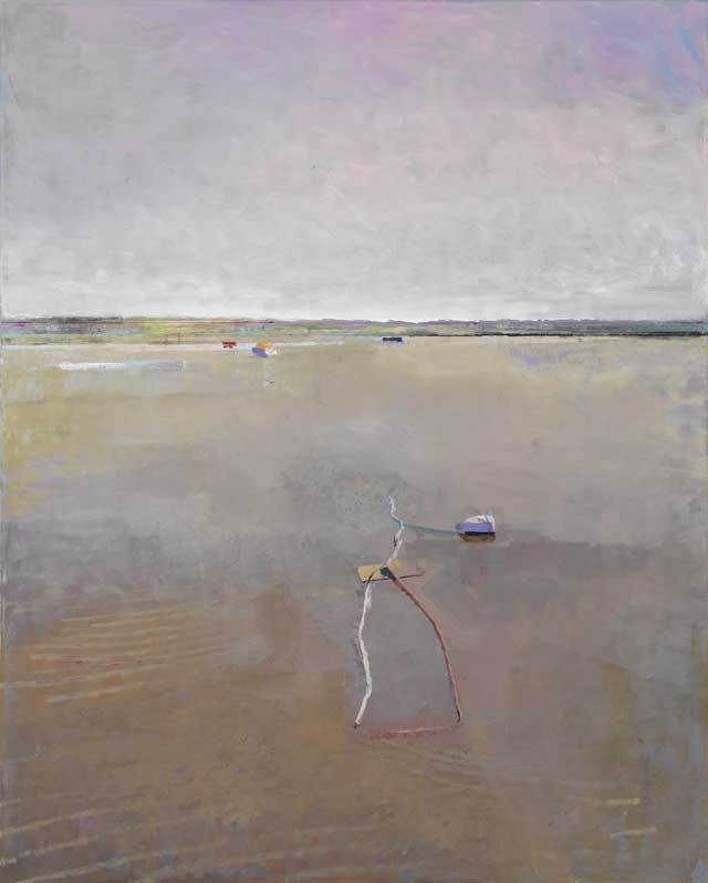 John Evans, Low Tide with Boats and Buoy