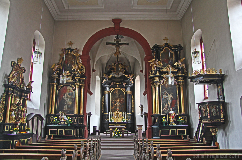 Interieur van de kerk van Veitshöchheim
