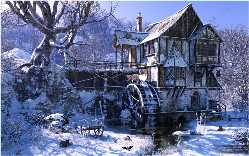 Lars Braad Andersen, Watermill in Winter Mood