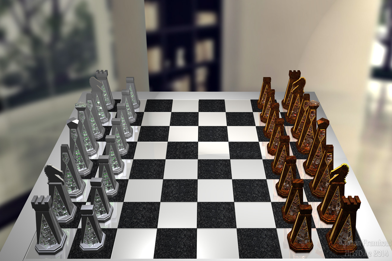 Pyramid Chess Set by Johan Framhout 